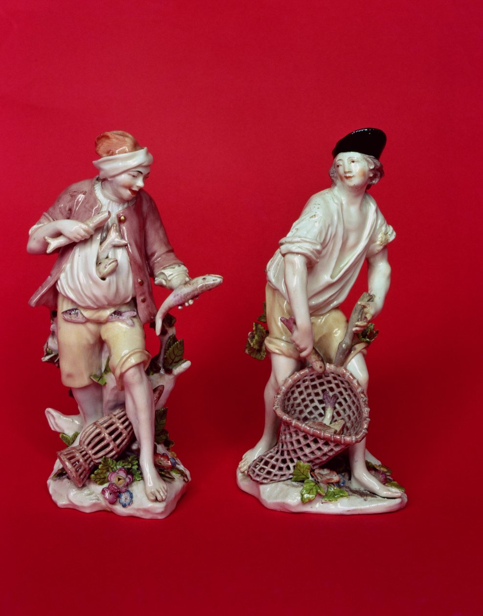 Chelsea figuras de pescadores bêbados após originais de Meissen c.1755 de Unbekannt Unbekannt