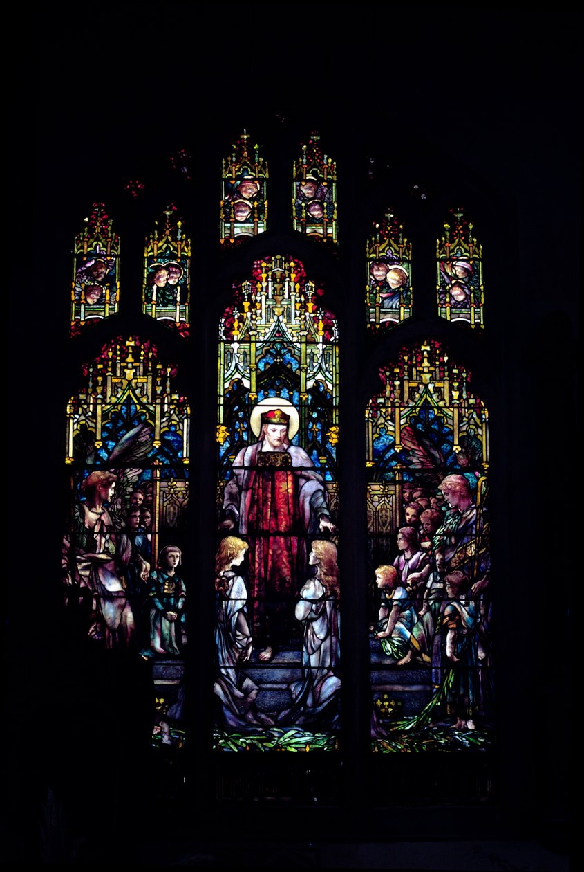 Cristo com criancinhas por Tiffany, 1902 (janela inteira) de Unbekannt Unbekannt