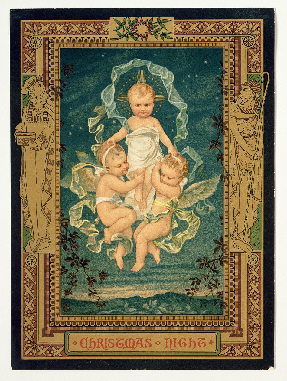 Noite de Natal, cartão de Natal, de 1880 de Unbekannt Unbekannt