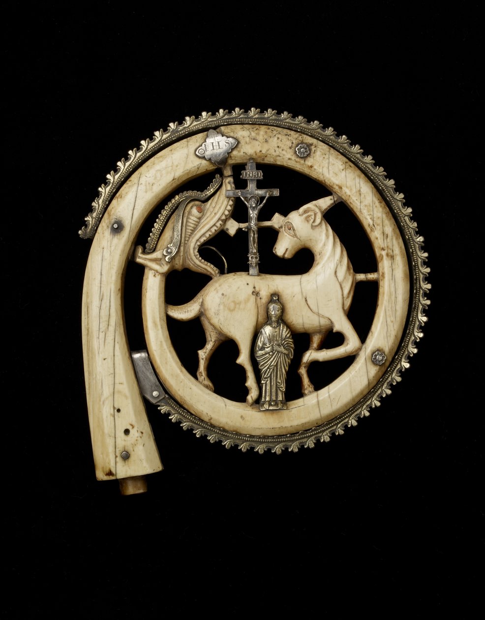 Crosier Head retratando o Cordeiro Pascal, possivelmente no século XII, com montarias mais recentes de Unbekannt Unbekannt