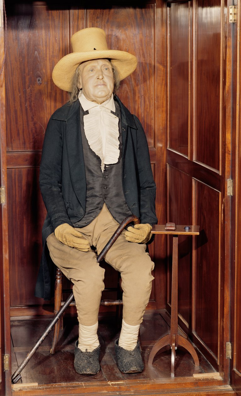 Corpo embalsamado de Jeremy Bentham como exibido no University College de Unbekannt Unbekannt