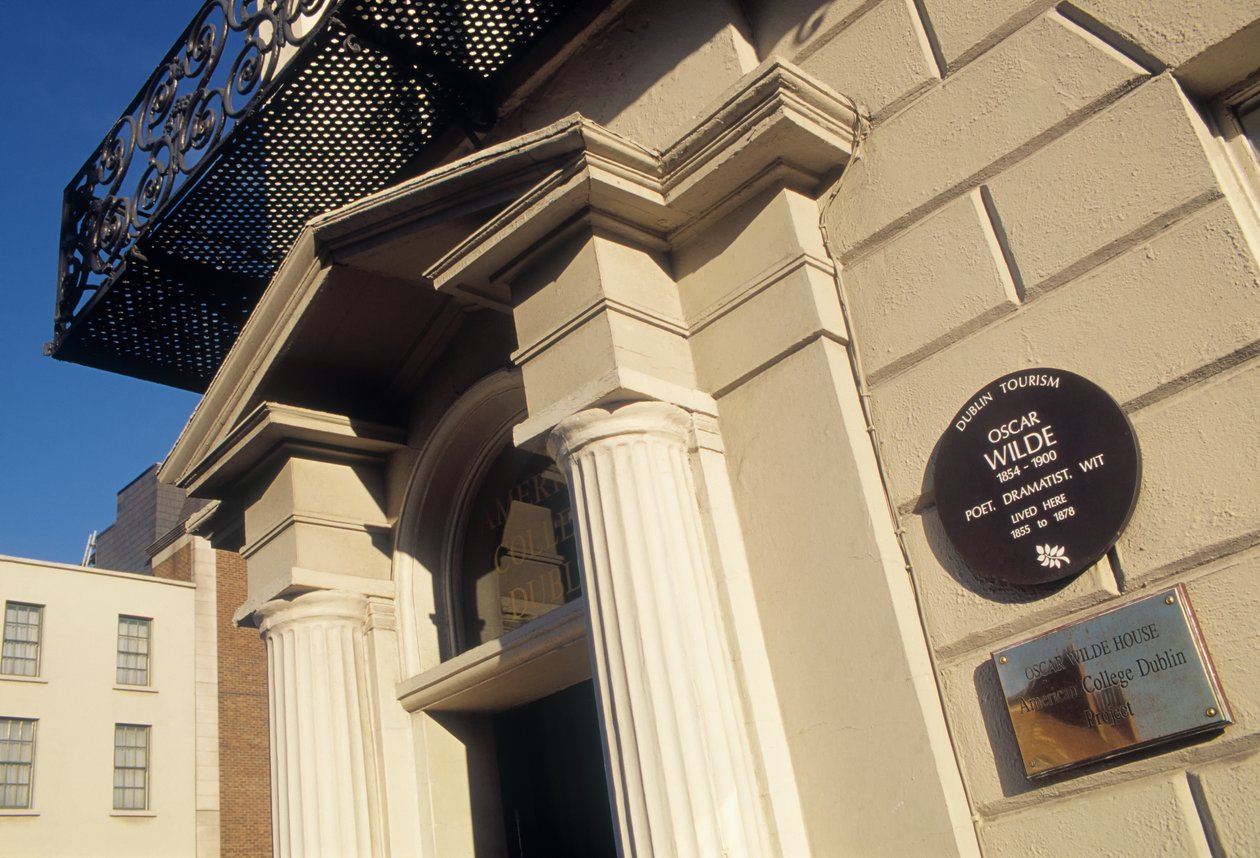 Entrada do Museu da Casa Oscar Wilde na Praça Merrion Número Um de Unbekannt Unbekannt