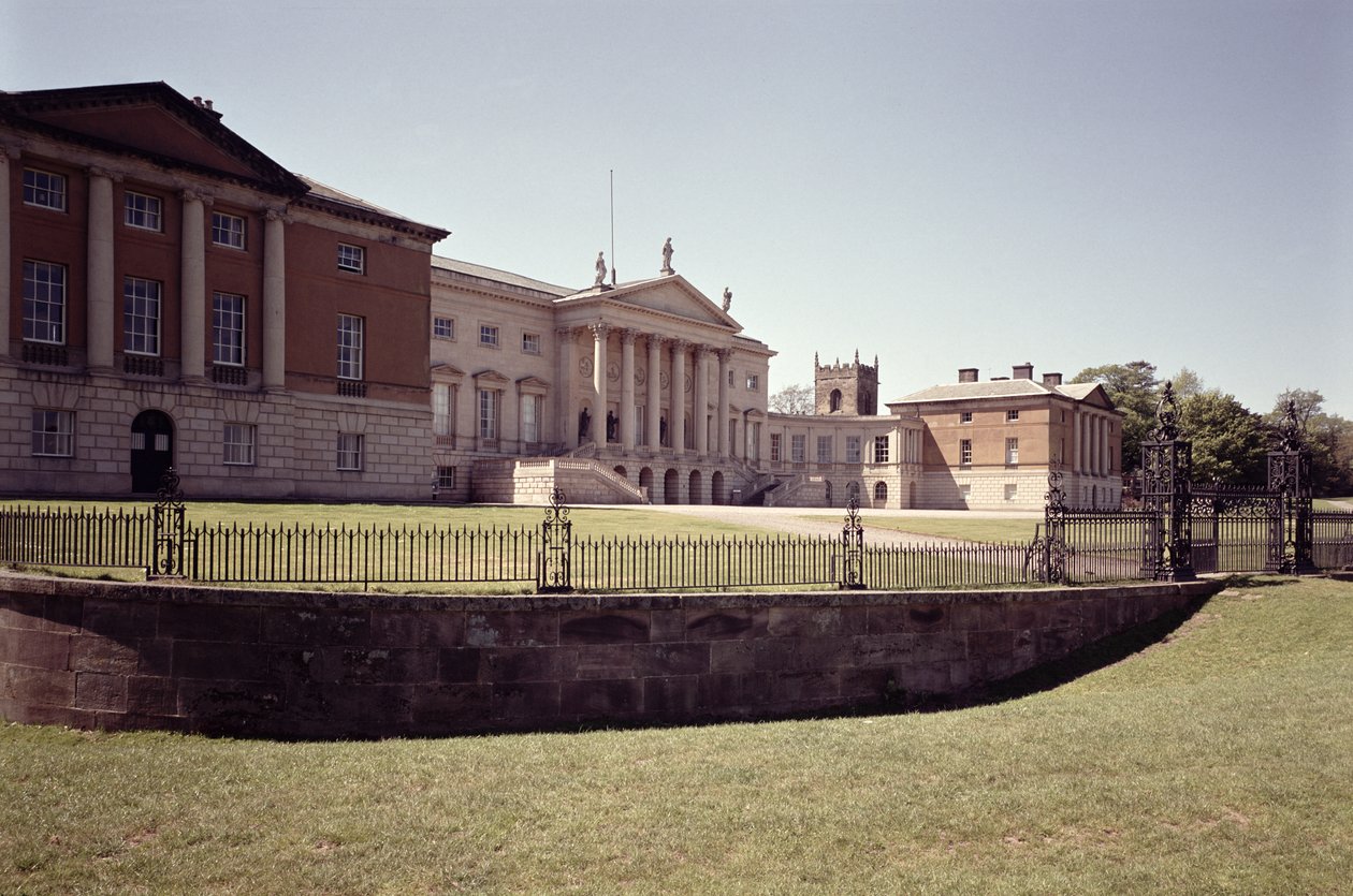 Exterior da frente sul, Kedleston Hall, Derbyshire, construído 1759-65 de Unbekannt Unbekannt