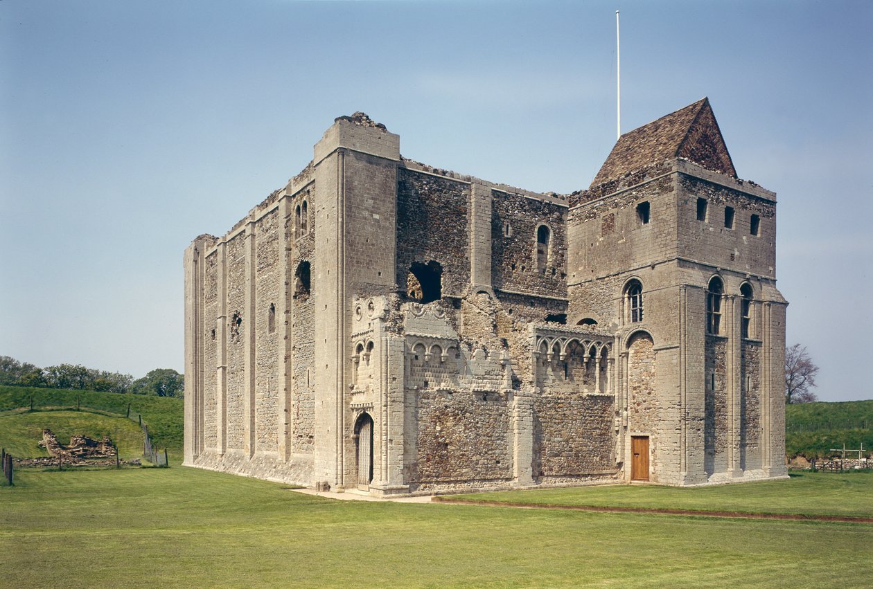 Vista exterior, de, a, mantenha, castelo, nascente, norfolk, construído, c.1138 de Unbekannt Unbekannt