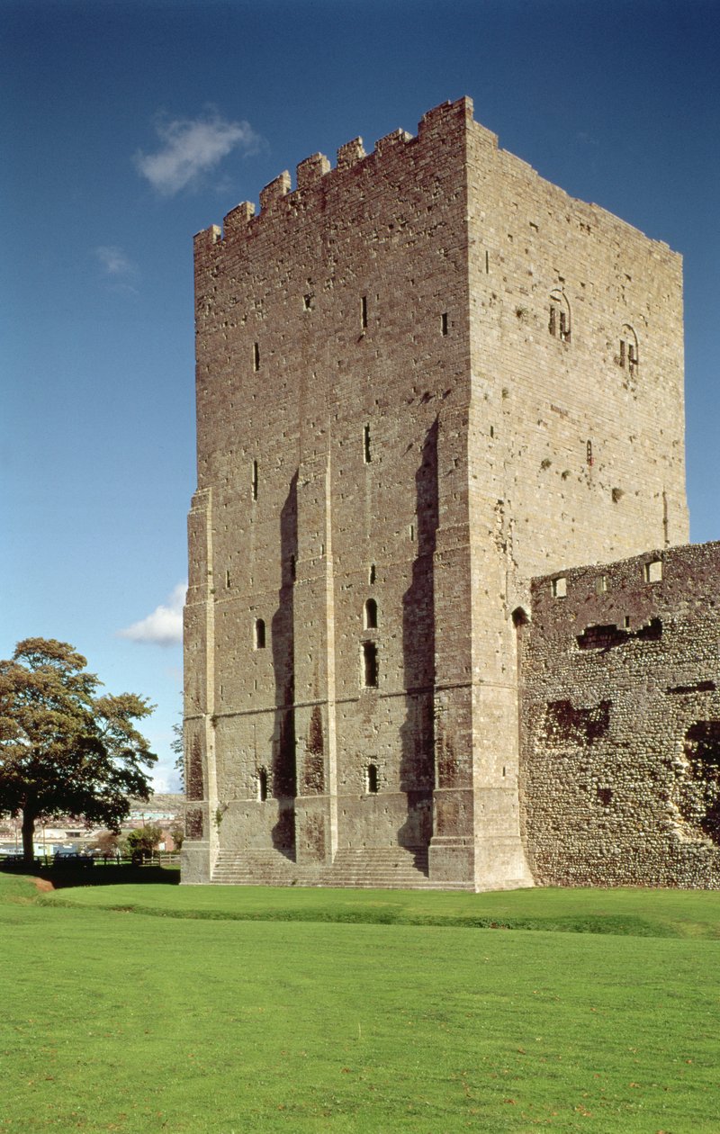 Vista exterior, de, a, mantenha, portchester, castelo, hampshire, construído, c.1160-72 de Unbekannt Unbekannt