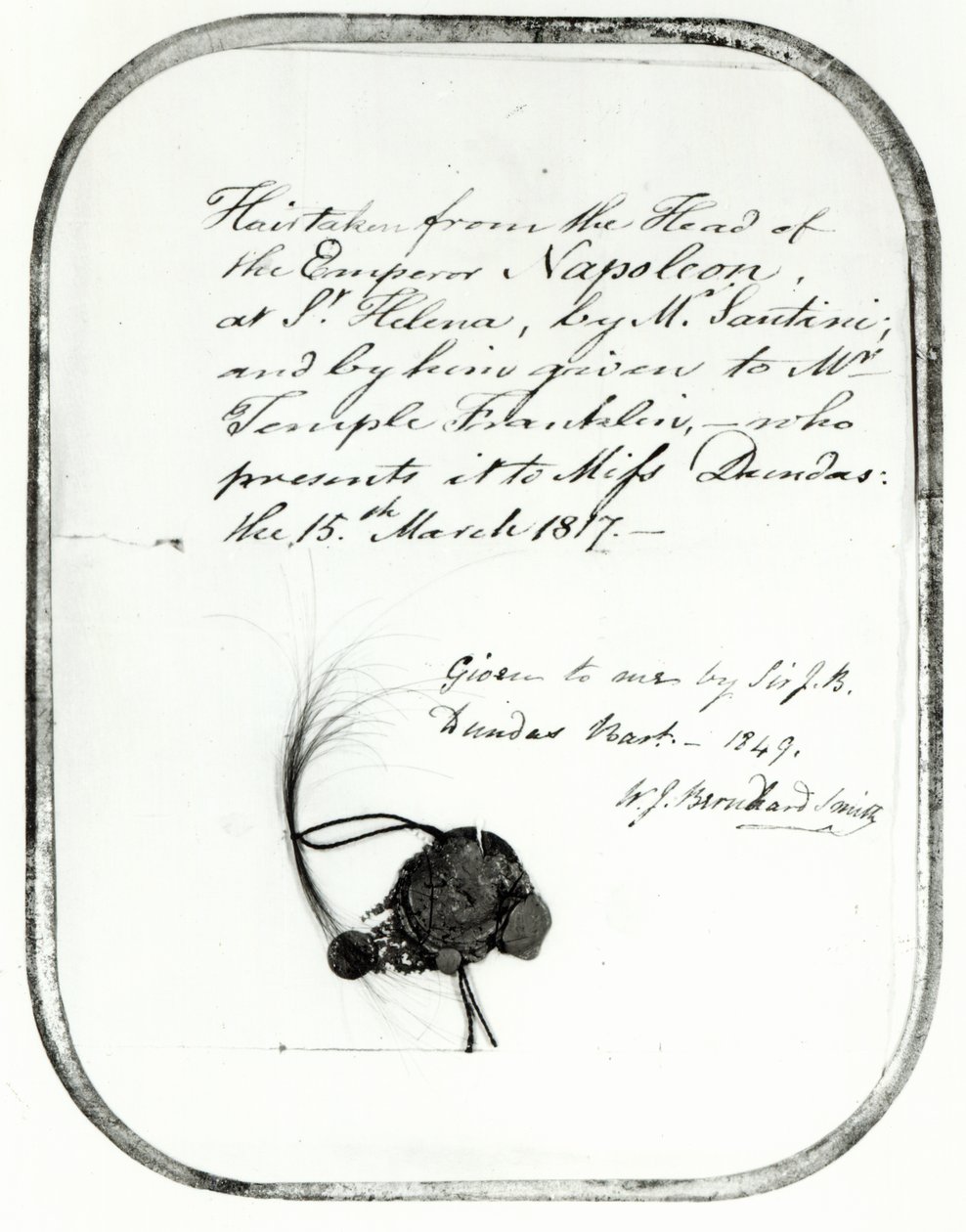 Corte de cabelo da cabeça do imperador Napoleão por Giovanni Natale Santini e dado por ele a William Temple Franklin, 1816 (cabelo) de Unbekannt Unbekannt