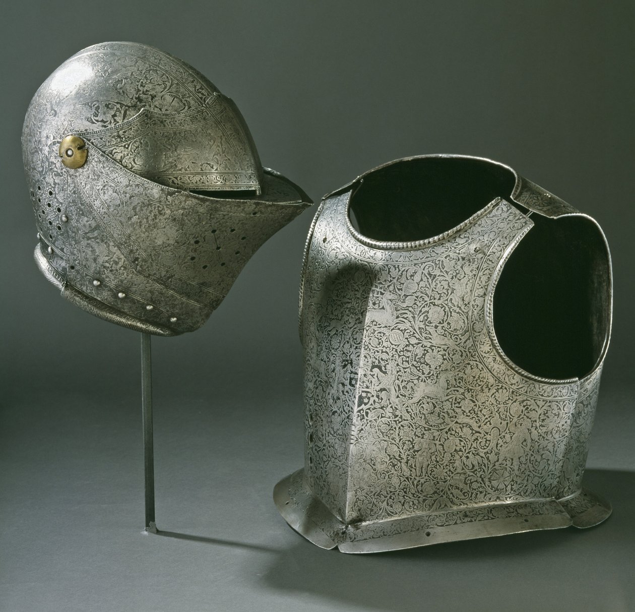 Capacete e armadura, c.1620 (aço) de Unbekannt Unbekannt