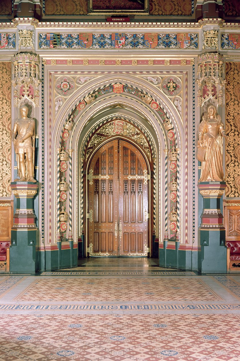 Casas do parlamento, entrada ao quarto vestindo, galeria real, c.1841, senhor Charles Barry, (1795-1860) & Augustus Pugin, (1812-52) Westminster, Londres, Reino Unido de Unbekannt Unbekannt