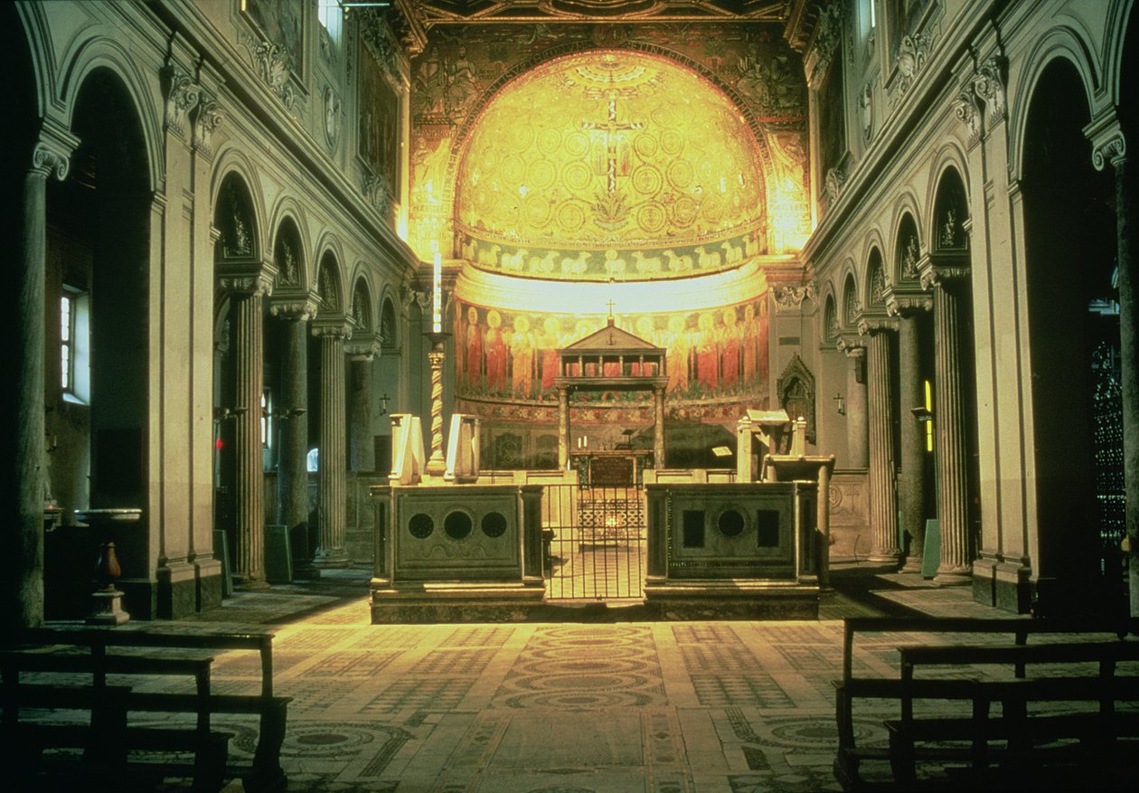 Vista interior, de, a, principal, altar, de, san clemente, roma, itália de Unbekannt Unbekannt
