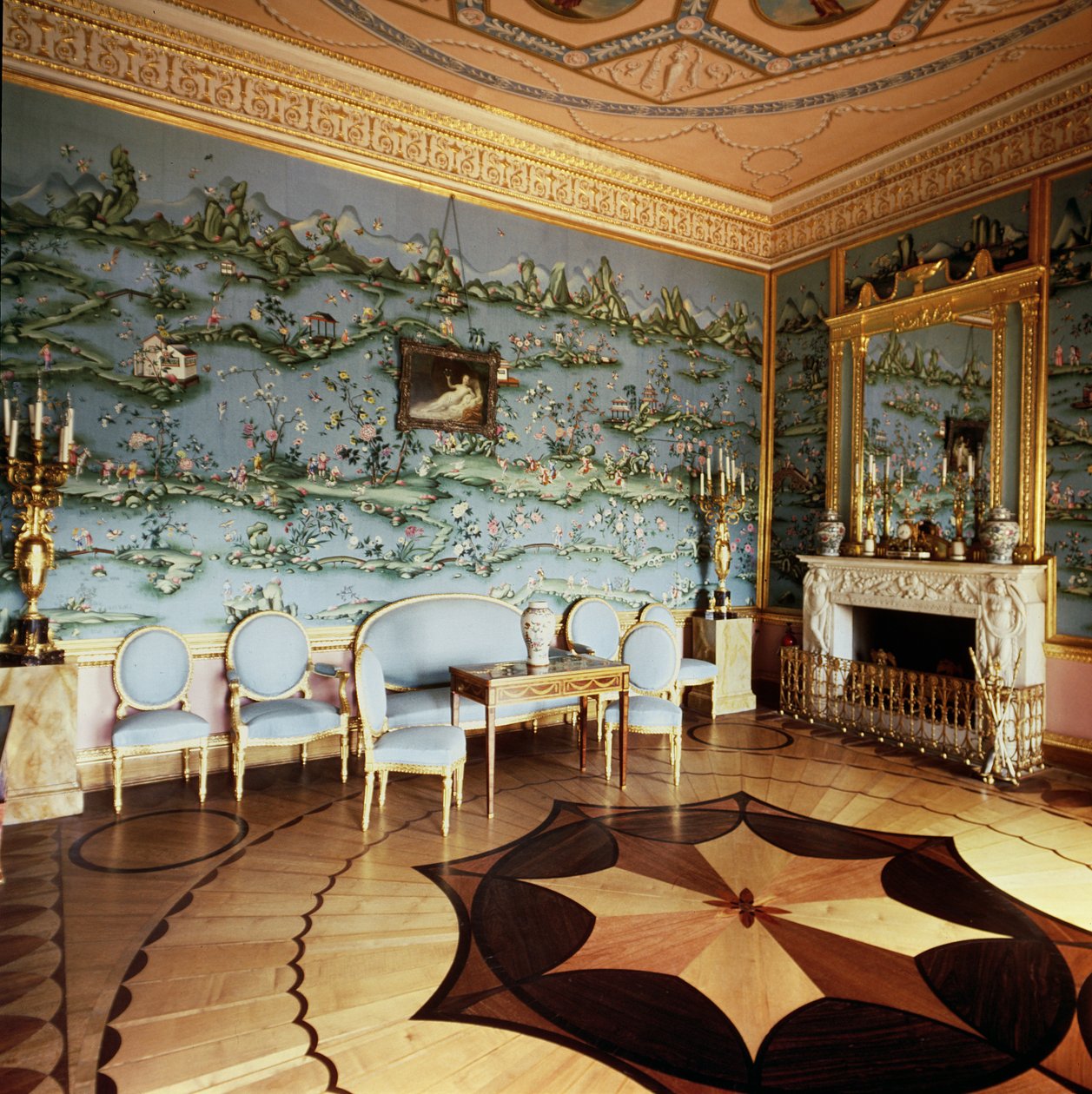 Interior da sala de desenho azul chinesa de Unbekannt Unbekannt