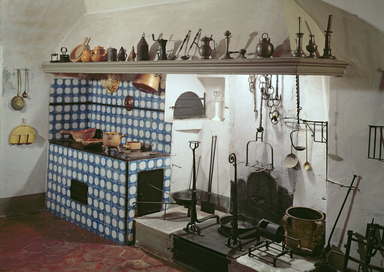 Interior da cozinha do Hotel de Cabris, 1774 de Unbekannt Unbekannt
