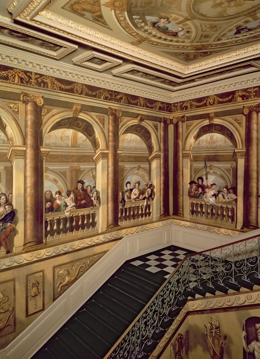 Palácio de Kensington, Vista dos Reis Grande Escadaria, Escola de Inglês, (século XVII) Londres, Reino Unido de Unbekannt Unbekannt