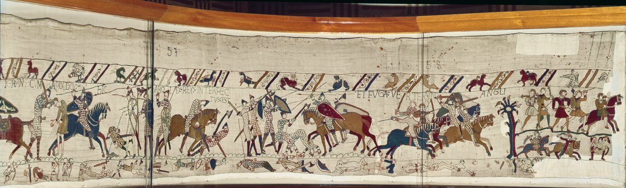 Rei Harold é morto e os ingleses viram em fuga, Bayeux Tapestry de Unbekannt Unbekannt