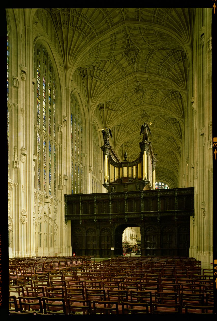 Reis, faculdade, capela, vista interior, mostrando, abanar fidelidade, e, órgão, escola inglês, (15th, century), cambridge, reino unido de Unbekannt Unbekannt