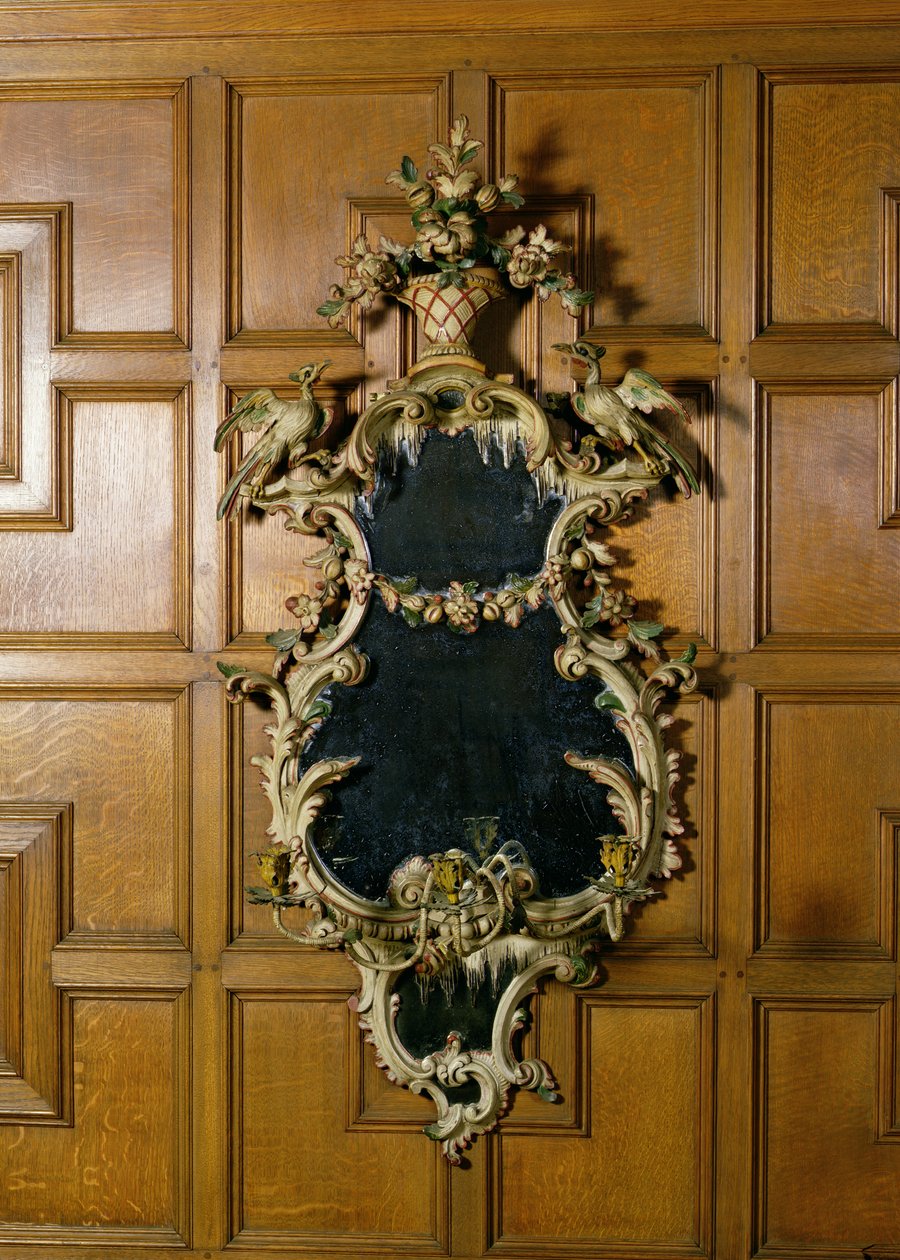 Girandole tardio de George II com castiçais de metal fundido foliáceo de Unbekannt Unbekannt