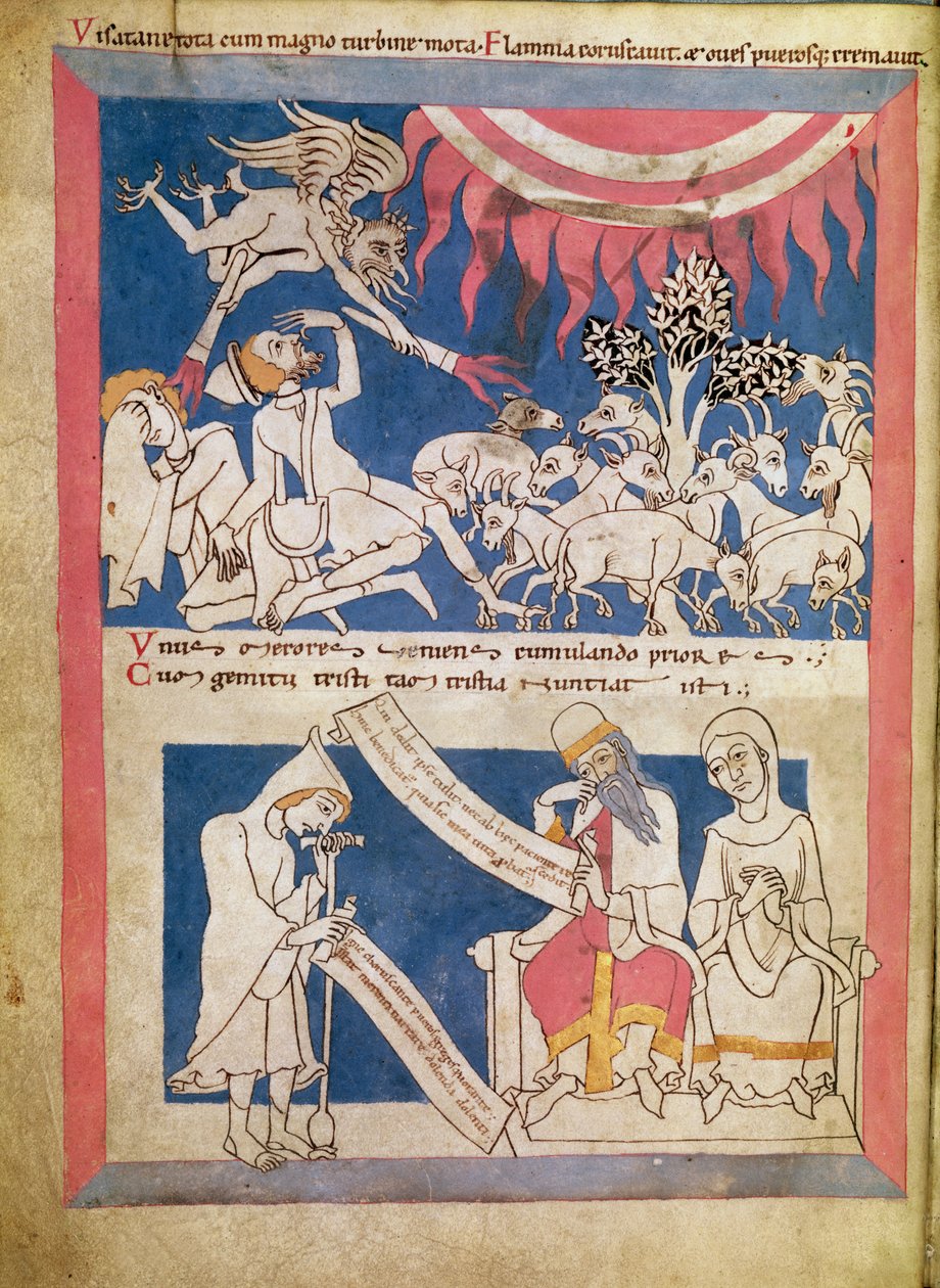 Latim 7253 15 675, f.4v: Trabalho sendo testado por Deus de Unbekannt Unbekannt