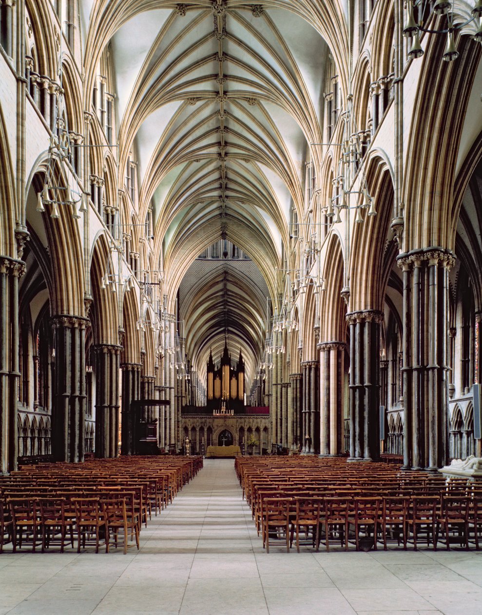 Catedral de Lincoln, 1185-1311, vista da nave, construída 1215-55, Lincolnshire, Reino Unido de Unbekannt Unbekannt