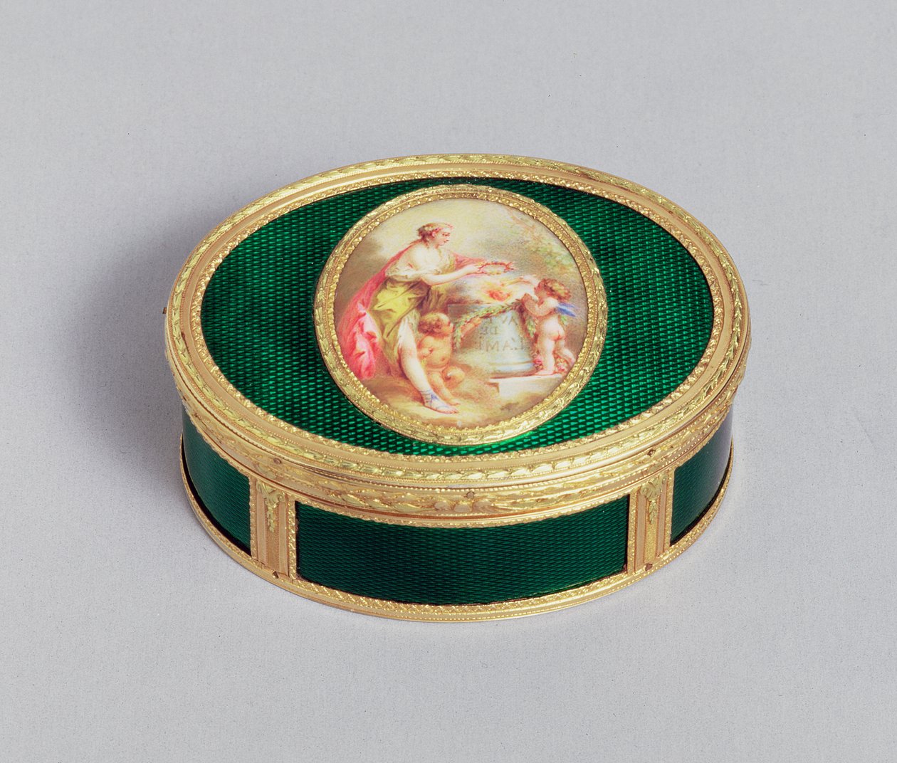 Caixa de rapé de ouro e esmalte Louis XVI, de Pierre-François Drais, Paris, 1774 de Unbekannt Unbekannt