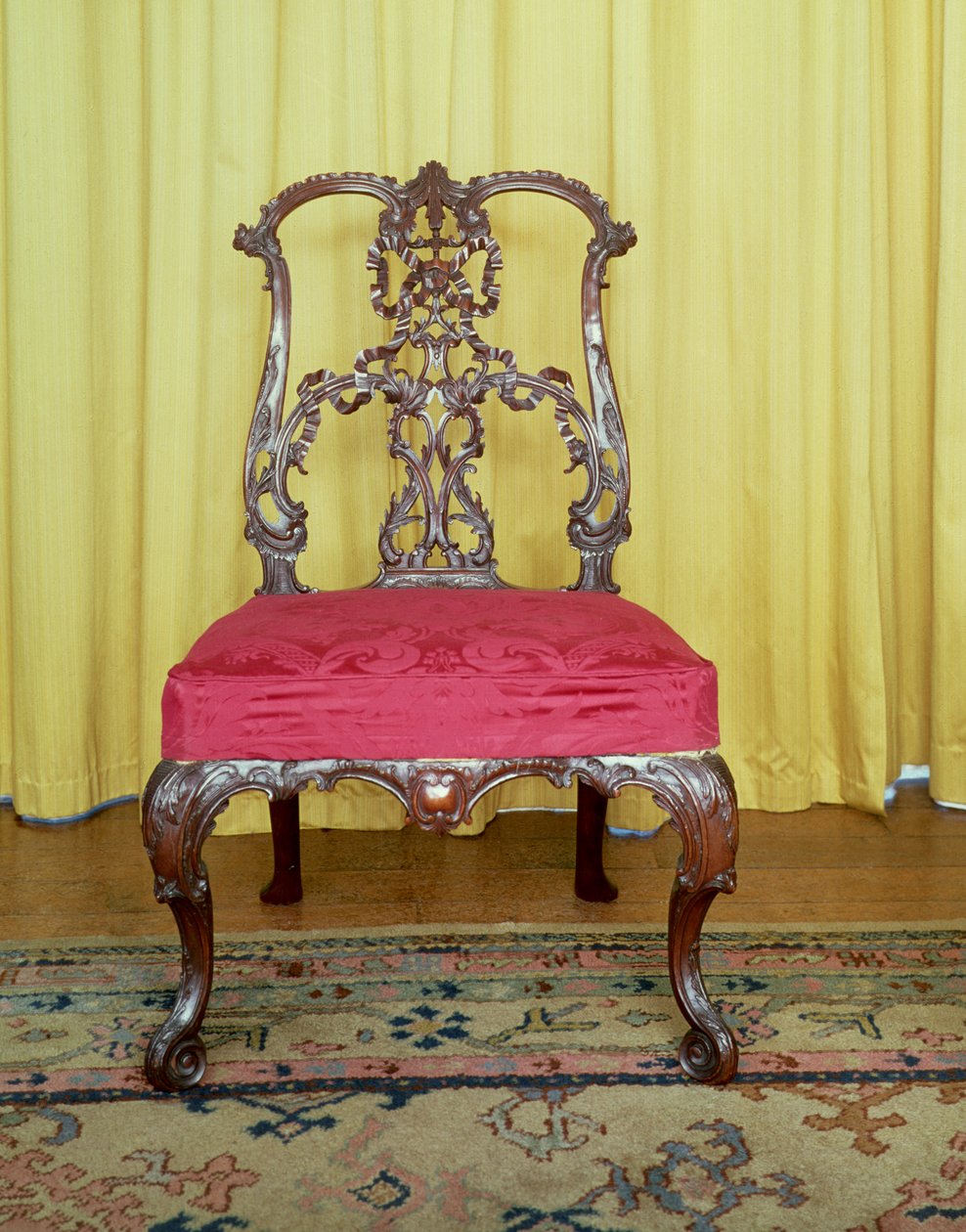 Cadeira de encosto em mogno com design Chippendale de Unbekannt Unbekannt