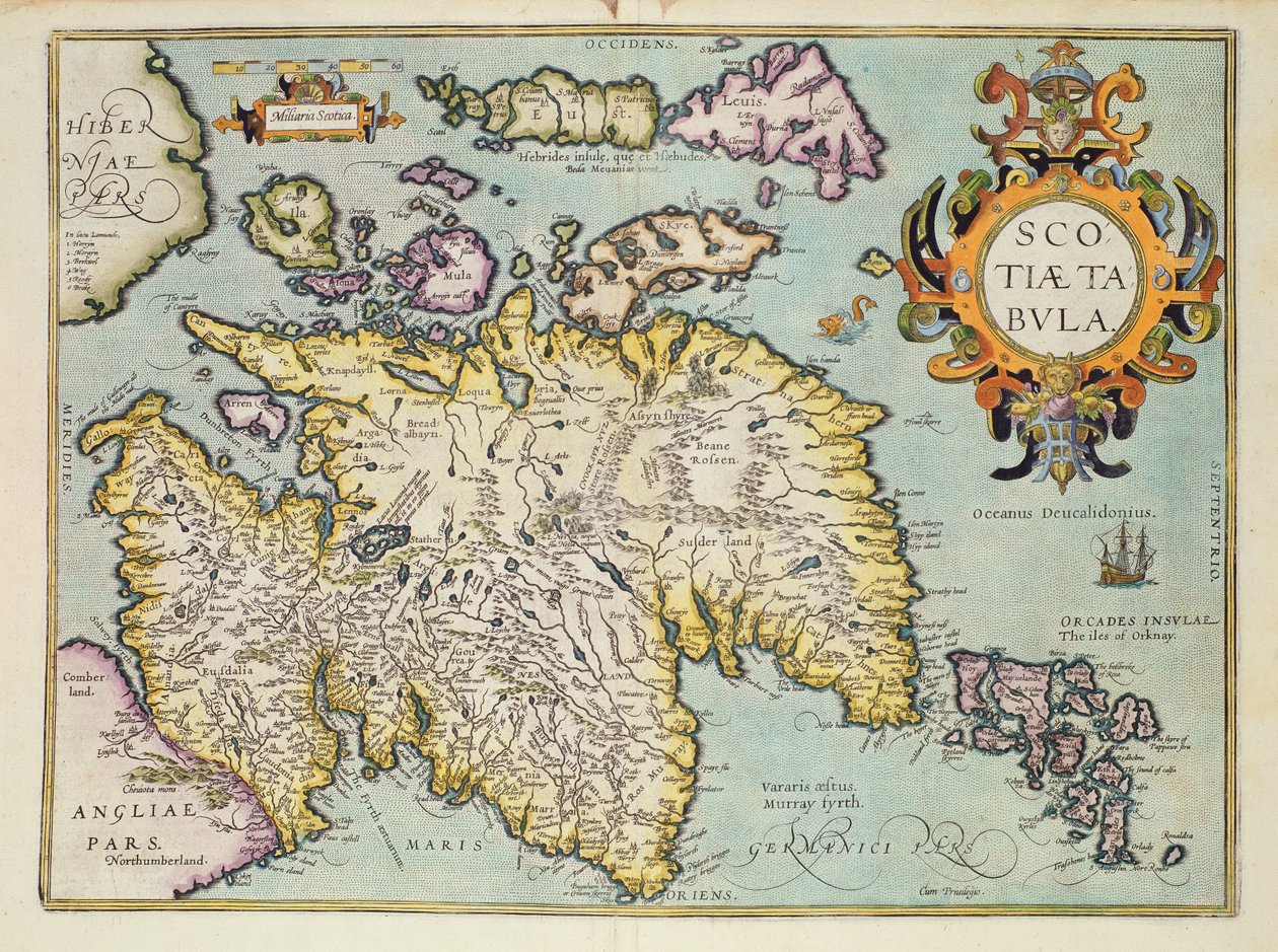 Mapa, de, escócia, miliaria, scotia de Unbekannt Unbekannt