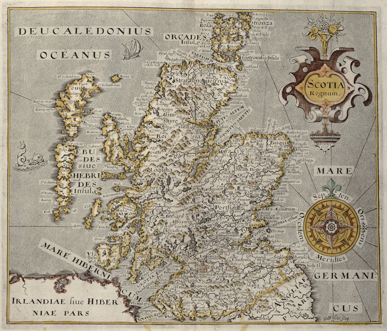 Mapa do Reino da Escócia, século 17 Scotia Regnum de Unbekannt Unbekannt