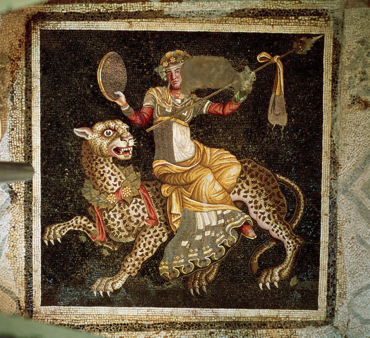 Mosaico de Dionísio montando um leopardo c.180 dC de Unbekannt Unbekannt