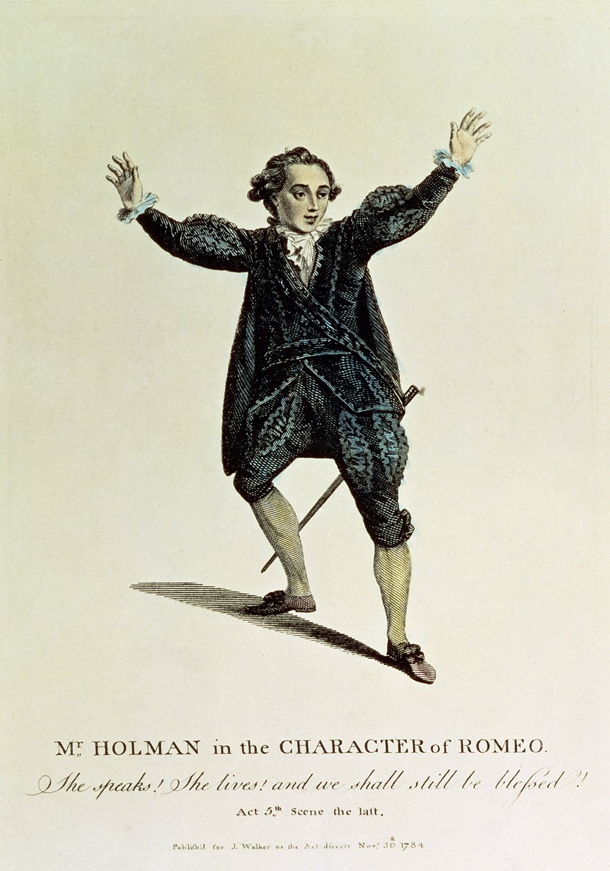 Sr. Holman no personagem de Romeo, pub. 1784 de Unbekannt Unbekannt