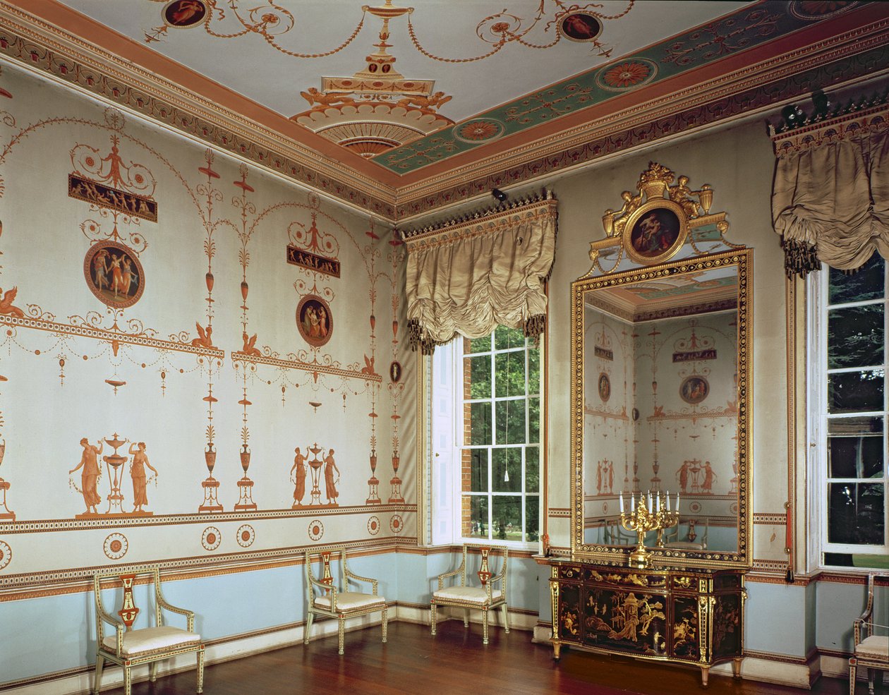 Osterley Park, O Quarto Etrusco, construído por Robert Adam (1728-92), começou em 1761, Middlesex, Reino Unido de Unbekannt Unbekannt