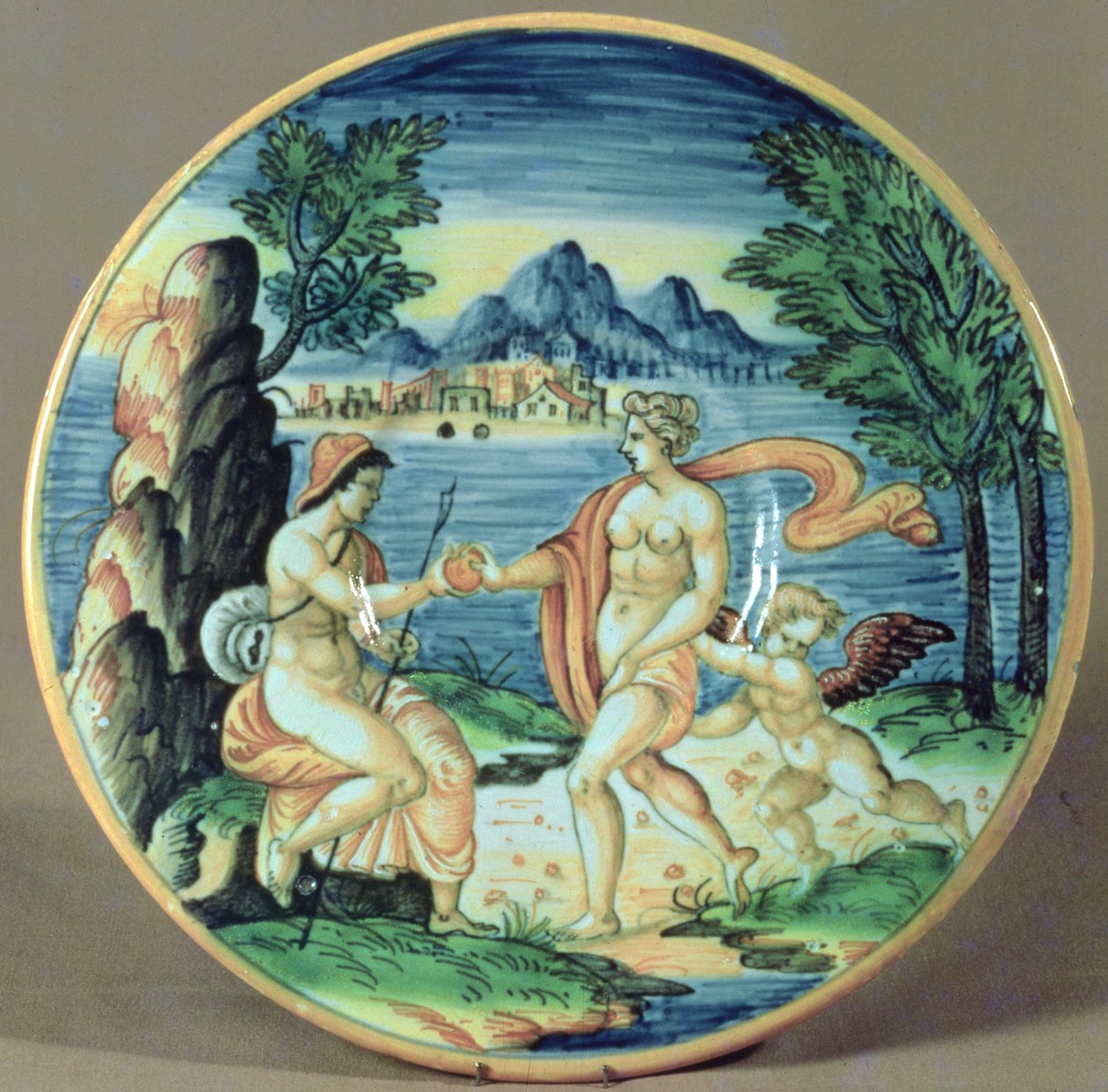 Placa mostrando Paris e Vênus, de Giovanni-Battista da Faenza (1540-1614), 1563 de Unbekannt Unbekannt