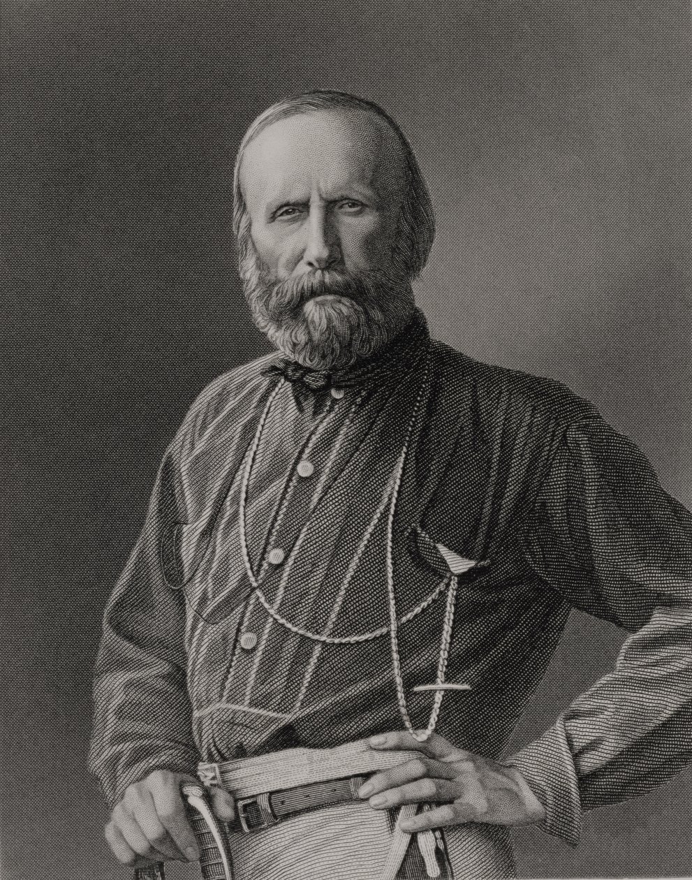 Retrato de Giuseppe Garibaldi (1807-82) gravado por William Holl (1807-71) de uma fotografia, pub. de William Mackenzie de Unbekannt Unbekannt