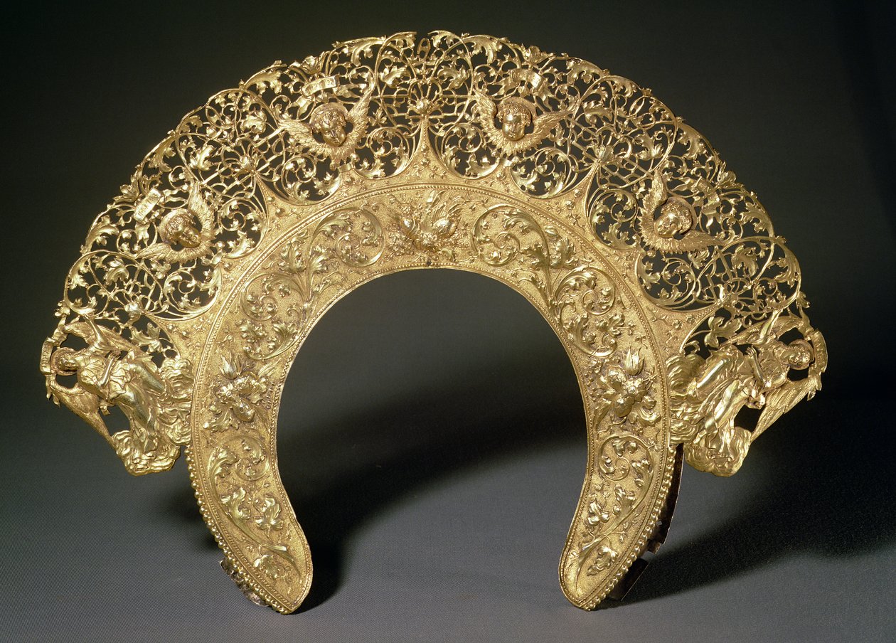 Diadema russo com filigrana de ourives com o monograma CA, c.1730s de Unbekannt Unbekannt