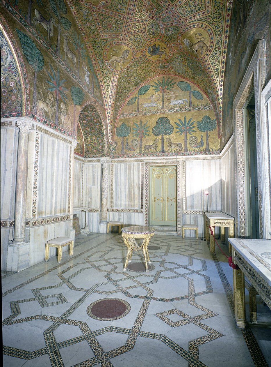 Sala di Ruggero de artesãos árabes e bizantinos, Palazzo dei Normanni, Palermo, Itália de Unbekannt Unbekannt
