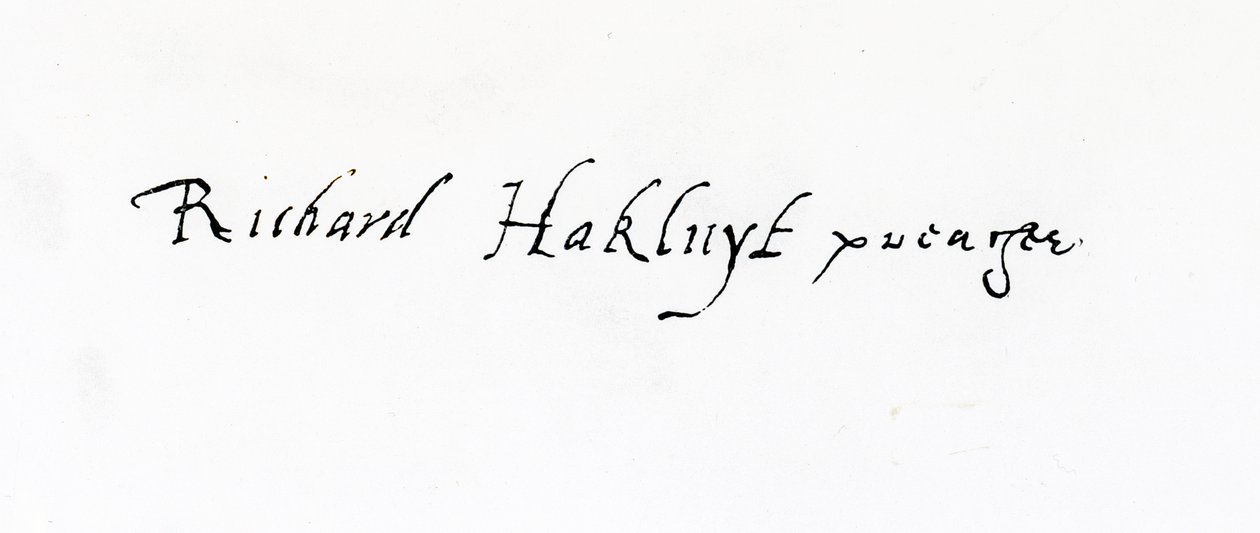 Assinatura de Richard Hakluyt (c.1552-1616) de Unbekannt Unbekannt