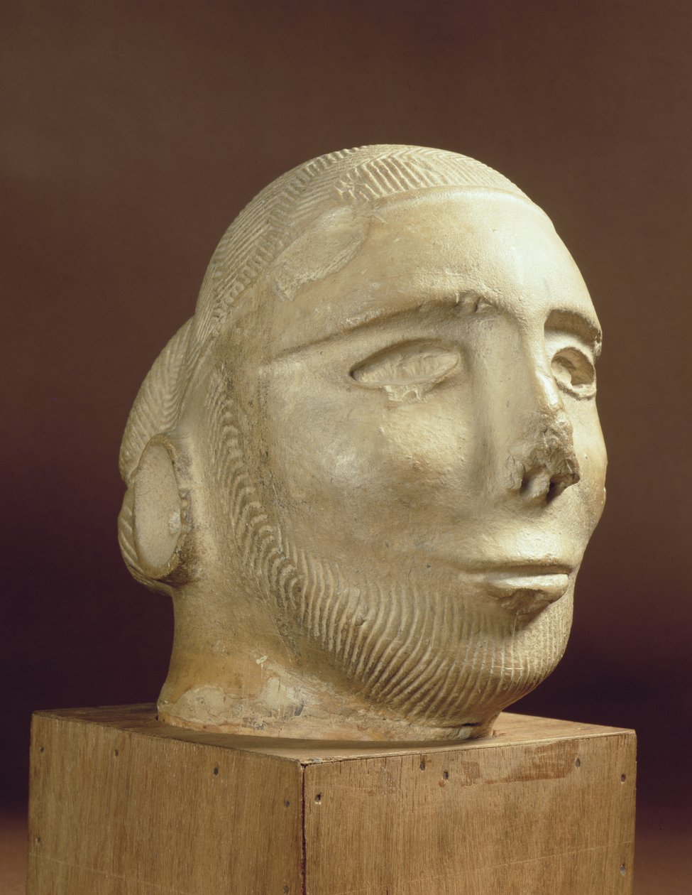 Cabeça do retrato do Steatite, Mohenjodaro, 2300-1750 BC de Unbekannt Unbekannt