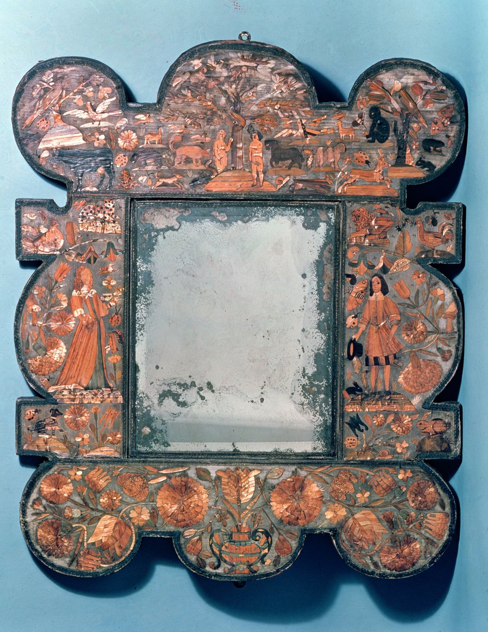 Moldura de espelho de palha, 1670-80 de Unbekannt Unbekannt