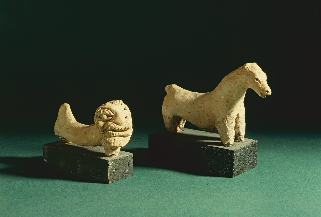 Leão de terracota e cavalo, Mohenjodaro 2300-1750 aC de Unbekannt Unbekannt