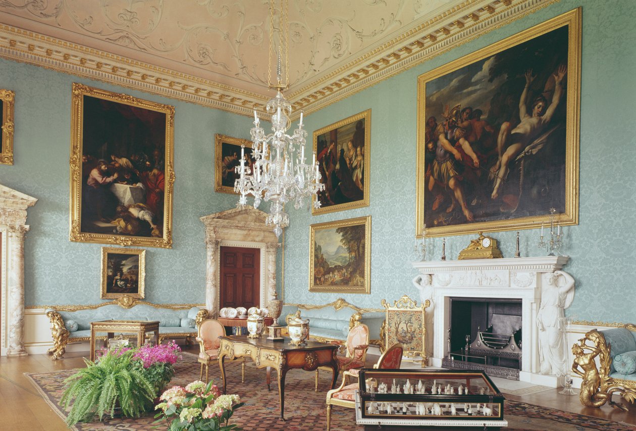 A, desenho, sala, kedleston, corredor, derbyshire de Unbekannt Unbekannt