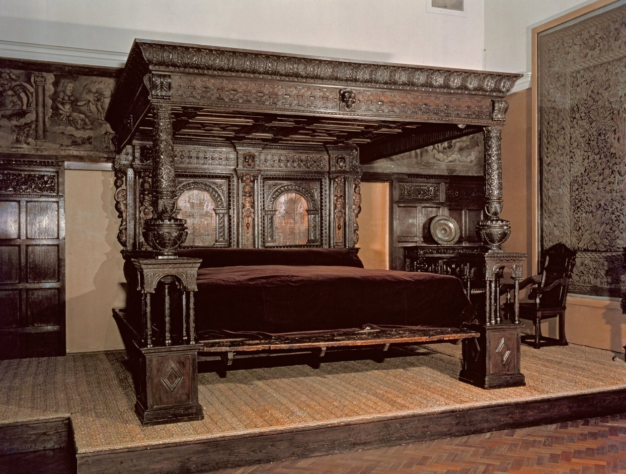 The Great Bed of Ware, carvalho esculpido, 1580 de Unbekannt Unbekannt