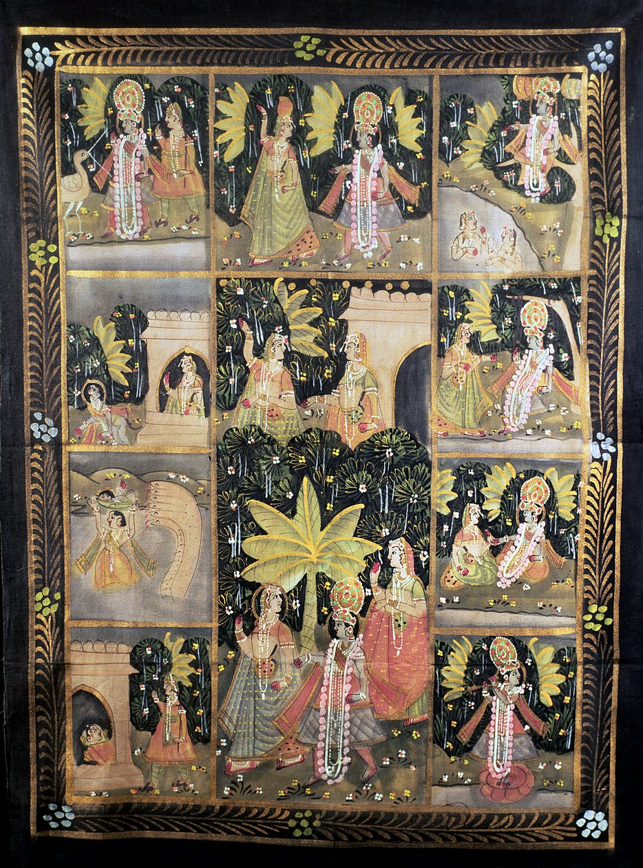 A história de Krishna e suas dez encarnações (algodão pintado) de Unbekannt Unbekannt