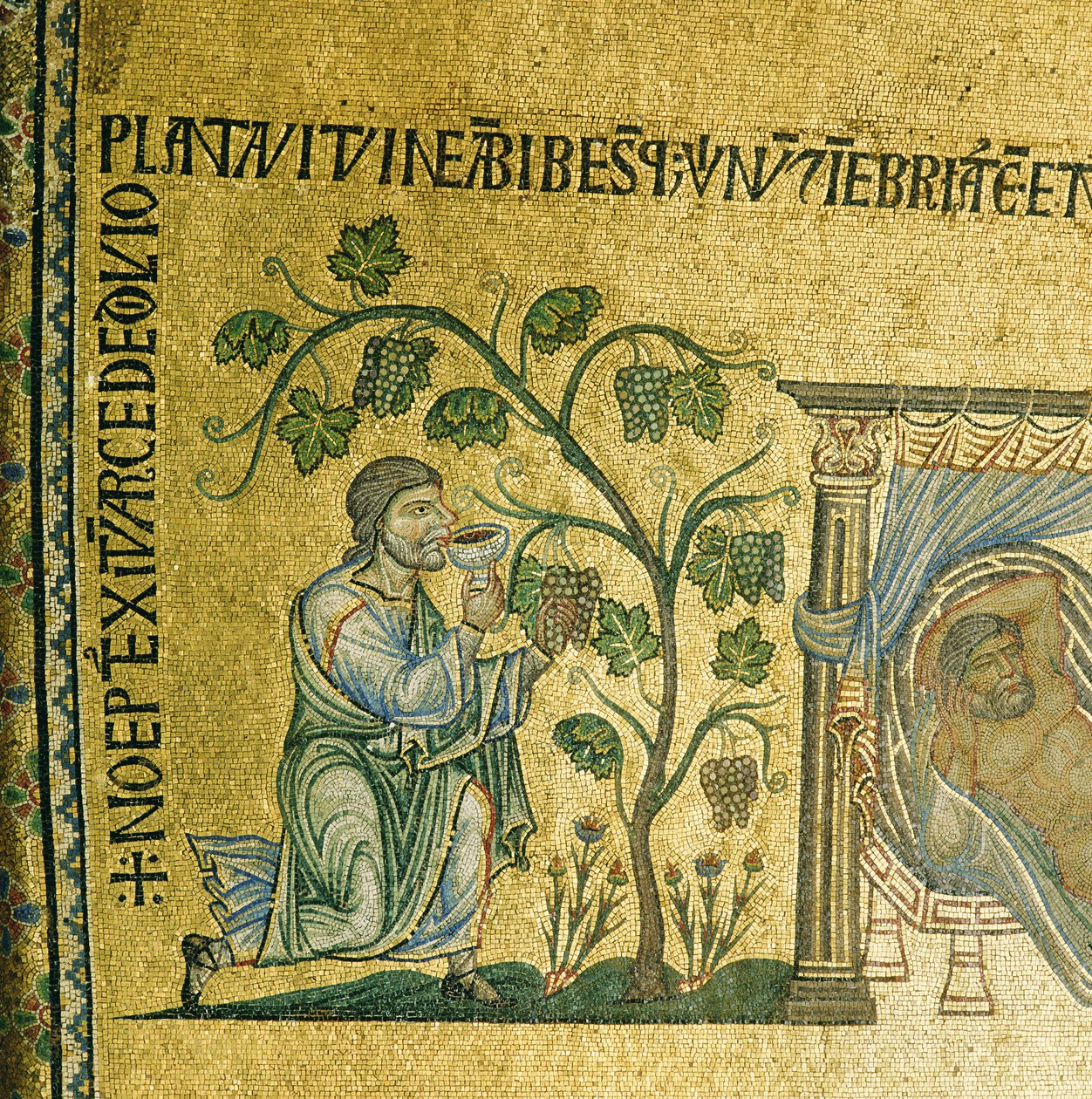 A história de Noé, mosaico da segunda abóbada do átrio na Basílica de San Marco, Veneza de Unbekannt Unbekannt