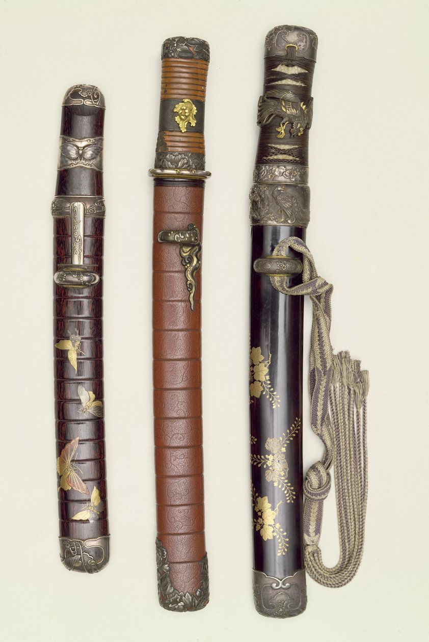 Três Aikichi Tanto (espadas) do período Meiji, final do século XIX de Unbekannt Unbekannt
