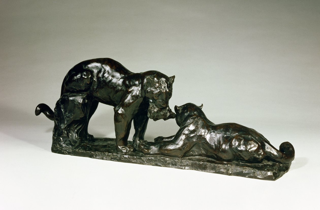 Dois jaguares por Rembrandt Bugatti (1885-1916) de Unbekannt Unbekannt