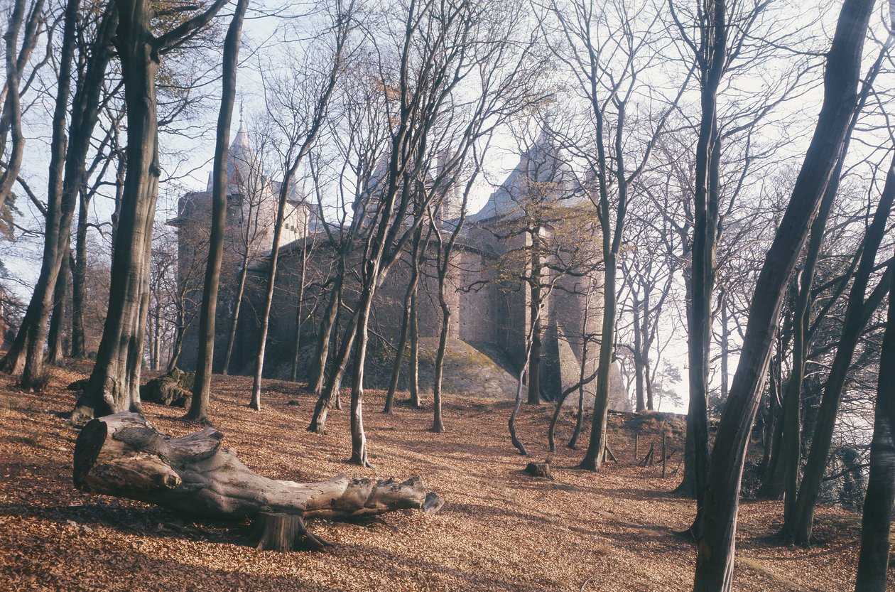 Vista, castelo, coch, sul, gales, madeiras de Unbekannt Unbekannt