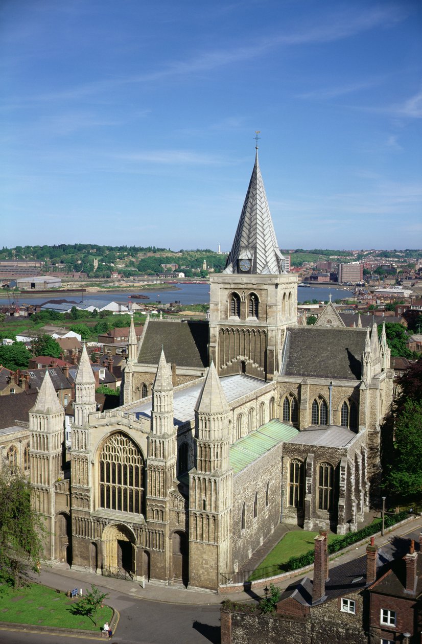 Vista da Catedral de Rochester do Castelo de Unbekannt Unbekannt