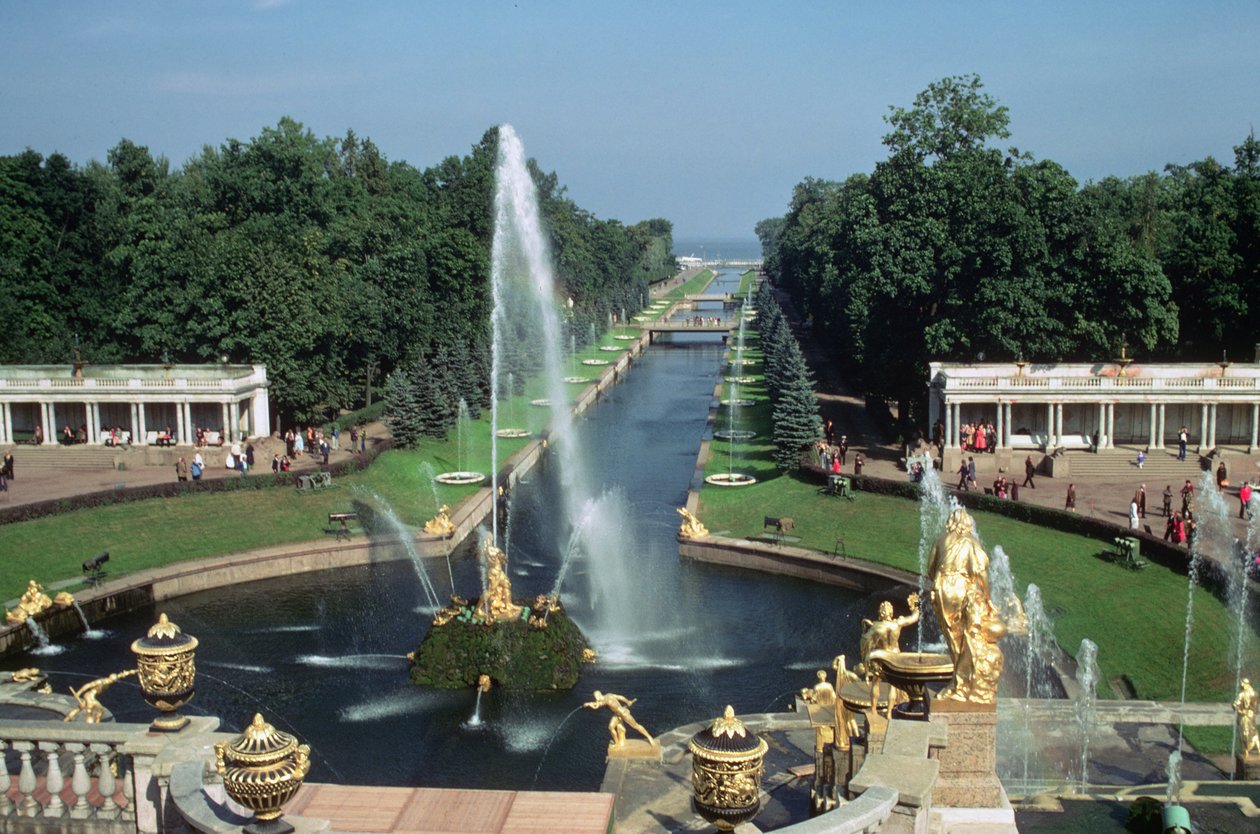 Vista, de, a, Samson, chafariz, e, canal, peterhof, palácio de Unbekannt Unbekannt