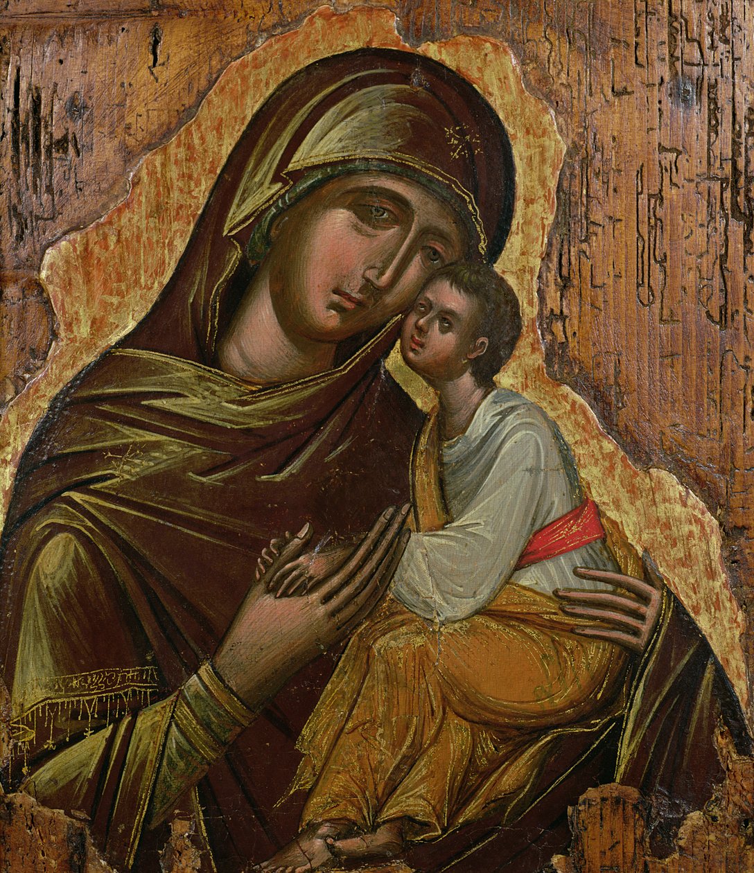 Virgem da Ternura, ícone grego de Creta, final do século XV de Unbekannt Unbekannt