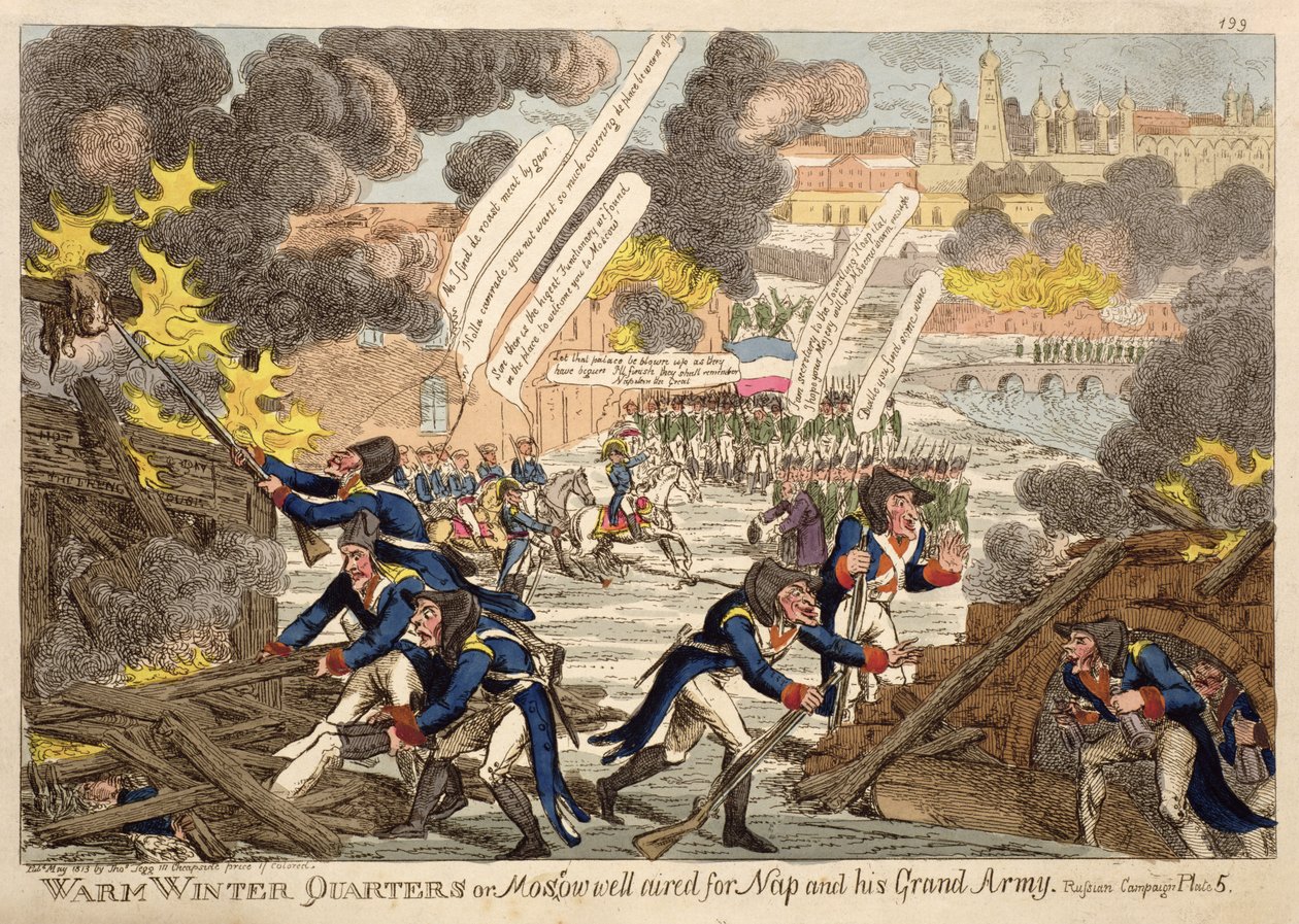 Warm Winter Quarters ou Moscou bem arejado para Napoleão e seu Grande Exército por Williams, de uma série intitulada Campanha da Rússia de maio de 1813 de Unbekannt Unbekannt