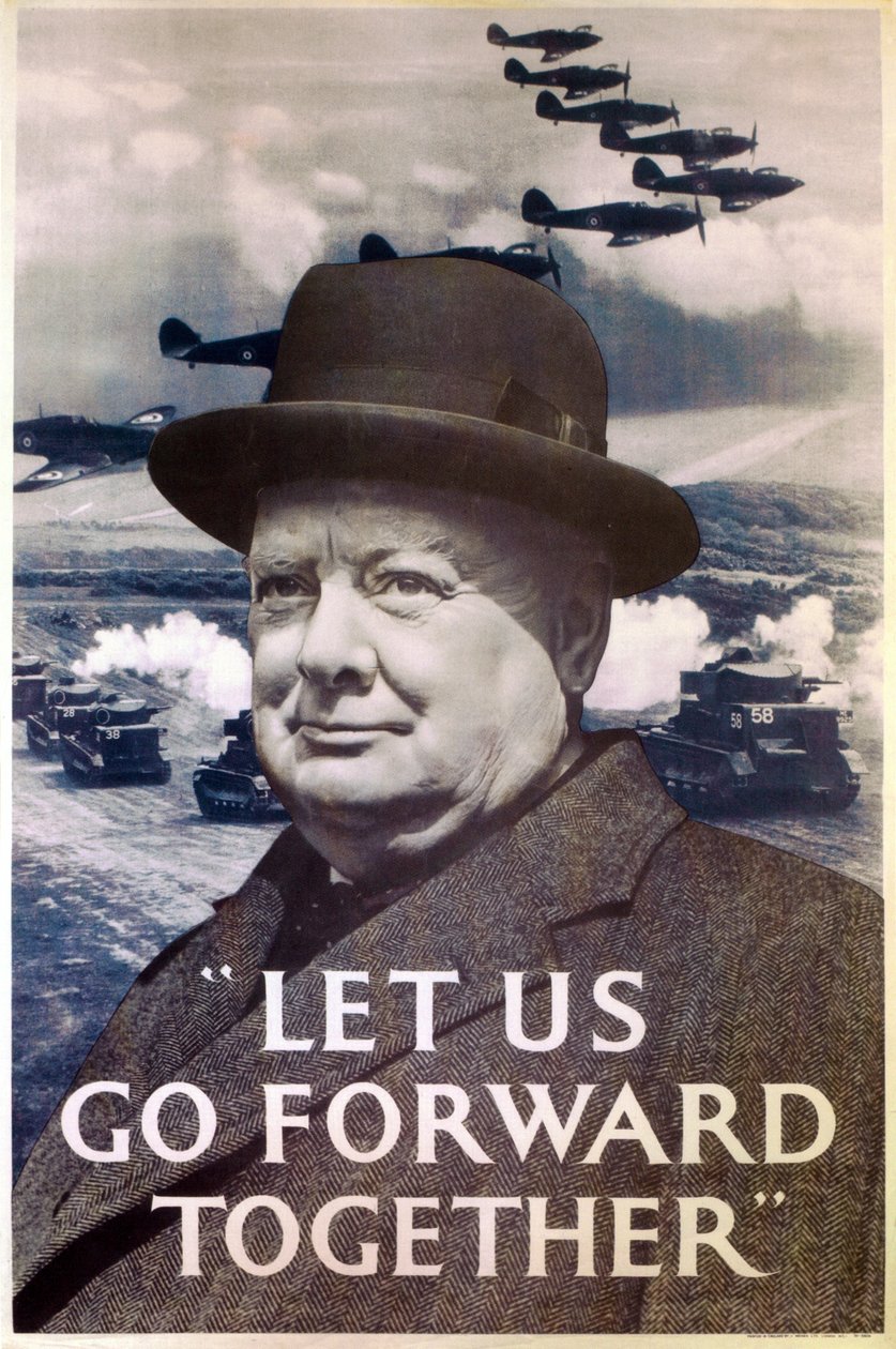 "Deixe-nos ir em frente juntos", pôster de propaganda da Segunda Guerra Mundial, 1940 de Unbekannt Unbekannt
