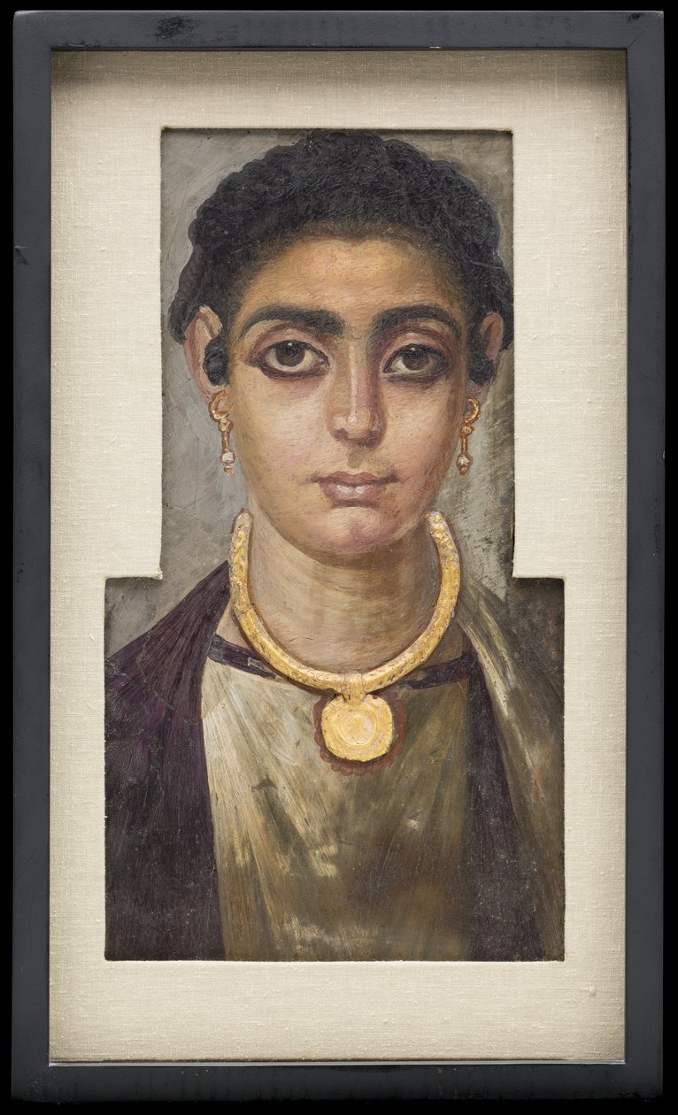 Retrato de Múmia: Cabeça de uma Mulher Egípcia, 130-160 dC de Unbekannt Unbekannt