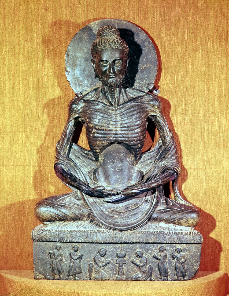 Buda sentado em meditação, estilo greco-budista, século 1-4 de Unbekannt Unbekannt